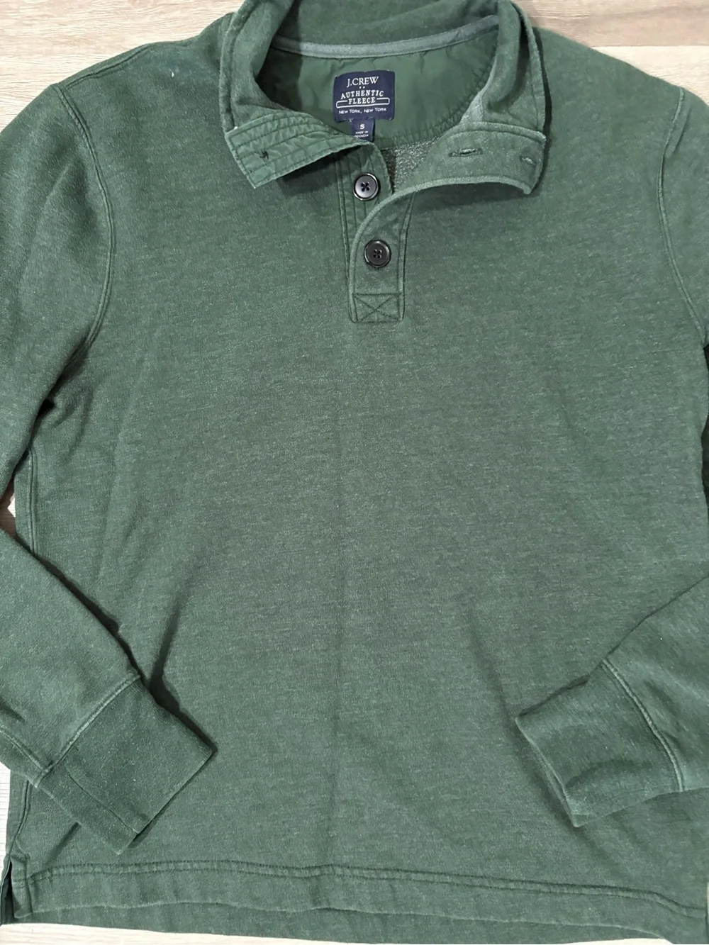 J. Crew Men’s Dark Green Button-Trim Pullover